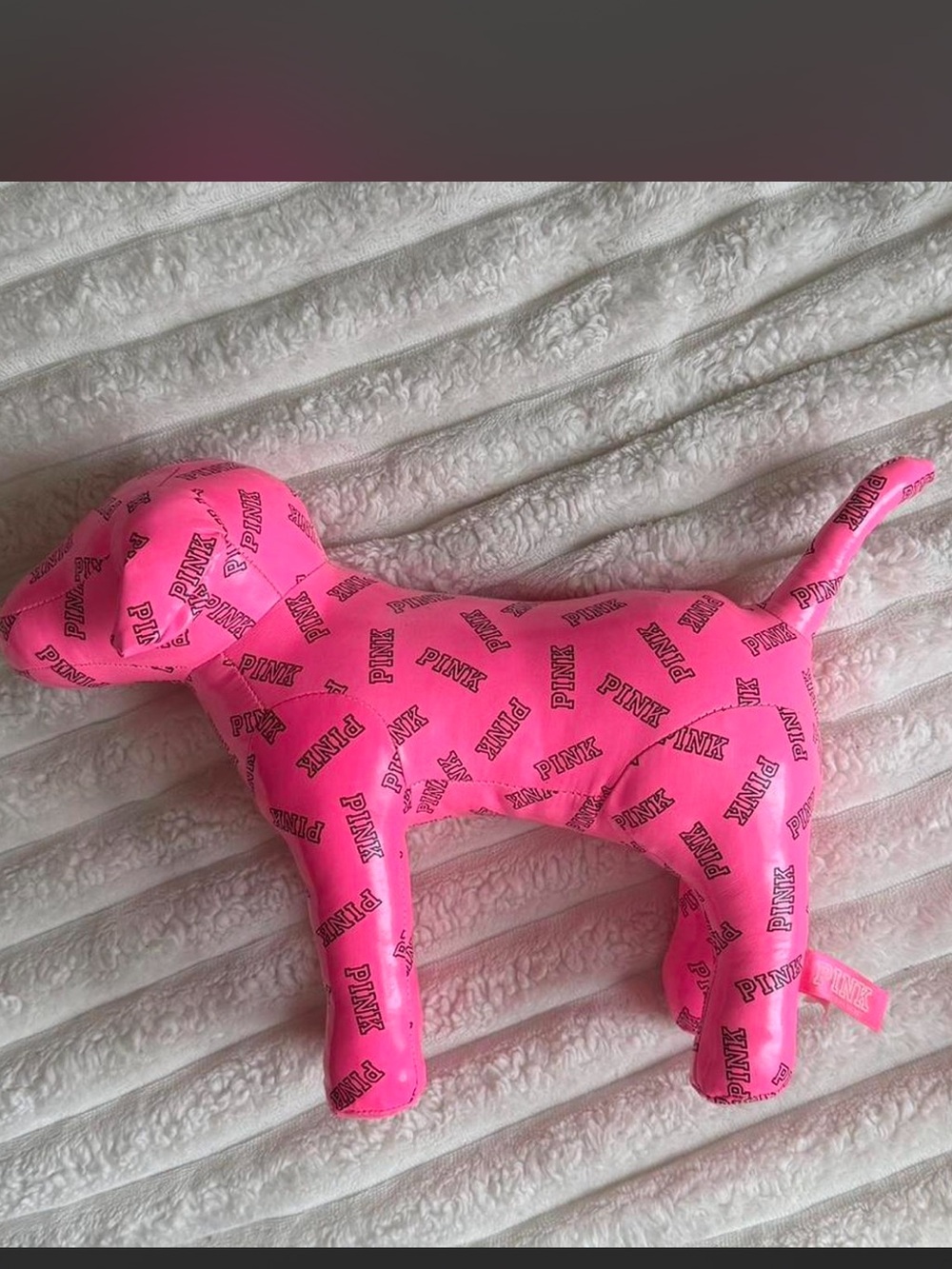 PINK Victoria's Secret Neon Pink Logo Plush Dog Toy Pup